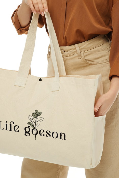 Zoozie Bags Bolso Tote de Lona Crema Zoozie Bags Bolso Tote de Lona Crema